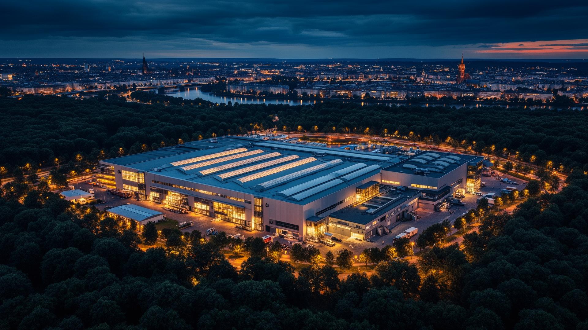 Letecký pohľad na areál EXPO Center Trenčín pri lesoparku Brezina